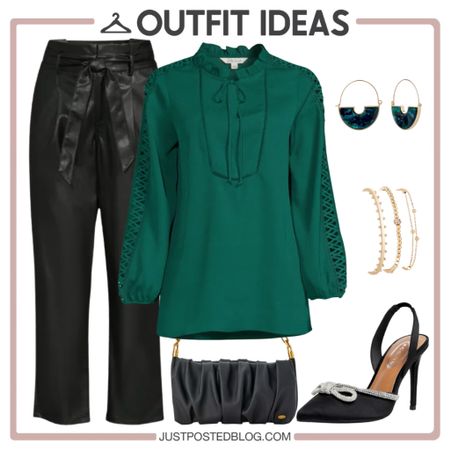 Great look for the holidays with faux leather pants 

#LTKunder50 #LTKstyletip #LTKHoliday