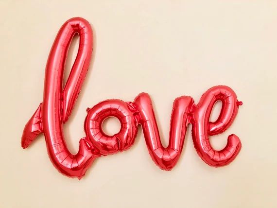 Love Red Script Balloon40 Inch Love Balloonvalentines | Etsy | Etsy (US)