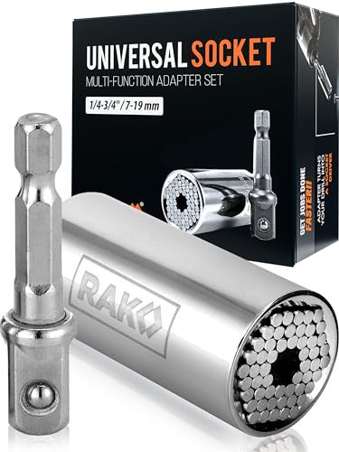 RAK Super Universal Socket Tool, 7-19mm Universal Socket Wrench Set, Gator Grip with Power Drill Adapter Set, Stocking Stuffer, Ideal Cool Gadgets Stuff for Birthday Gifts for Men Dad Husband | Amazon (US)