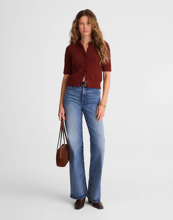 Short Puff-Sleeve Cardigan | Madewell | Madewell