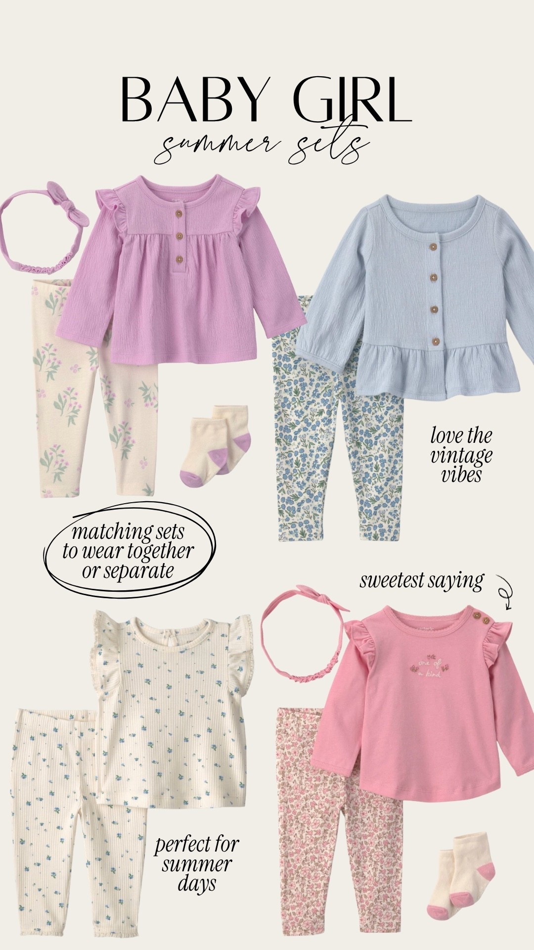 The most adorable @Carters baby girl set is on sale right now + comes in 4 colorways. Fits true to size + is 100% cotton. #Carters #CartersPartner

#LTKBaby #LTKKids