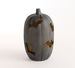 Terracotta Bat Cutout Pumpkin | Pottery Barn (US)