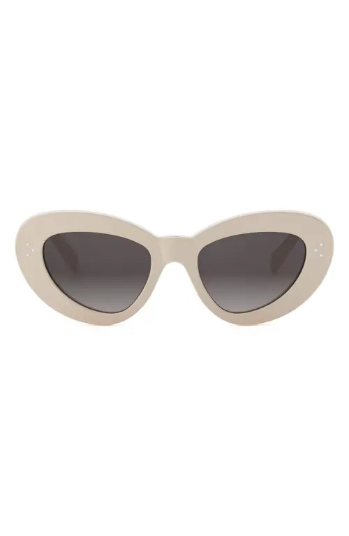 CELINE Bold 3 Dots 52mm Cat Eye Sunglasses in Ivory /Gradient Brown at Nordstrom | Nordstrom