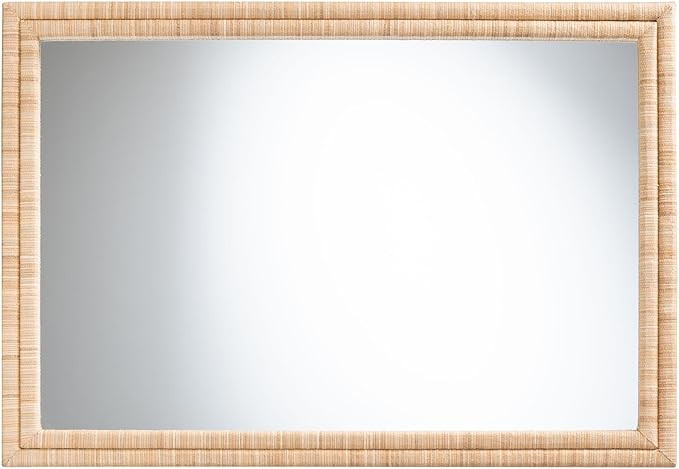 Bali & pari Canan Grasscloth Wall Mirror - Handwoven Rectangle Frame Accent Mirror for Bedroom, E... | Amazon (US)
