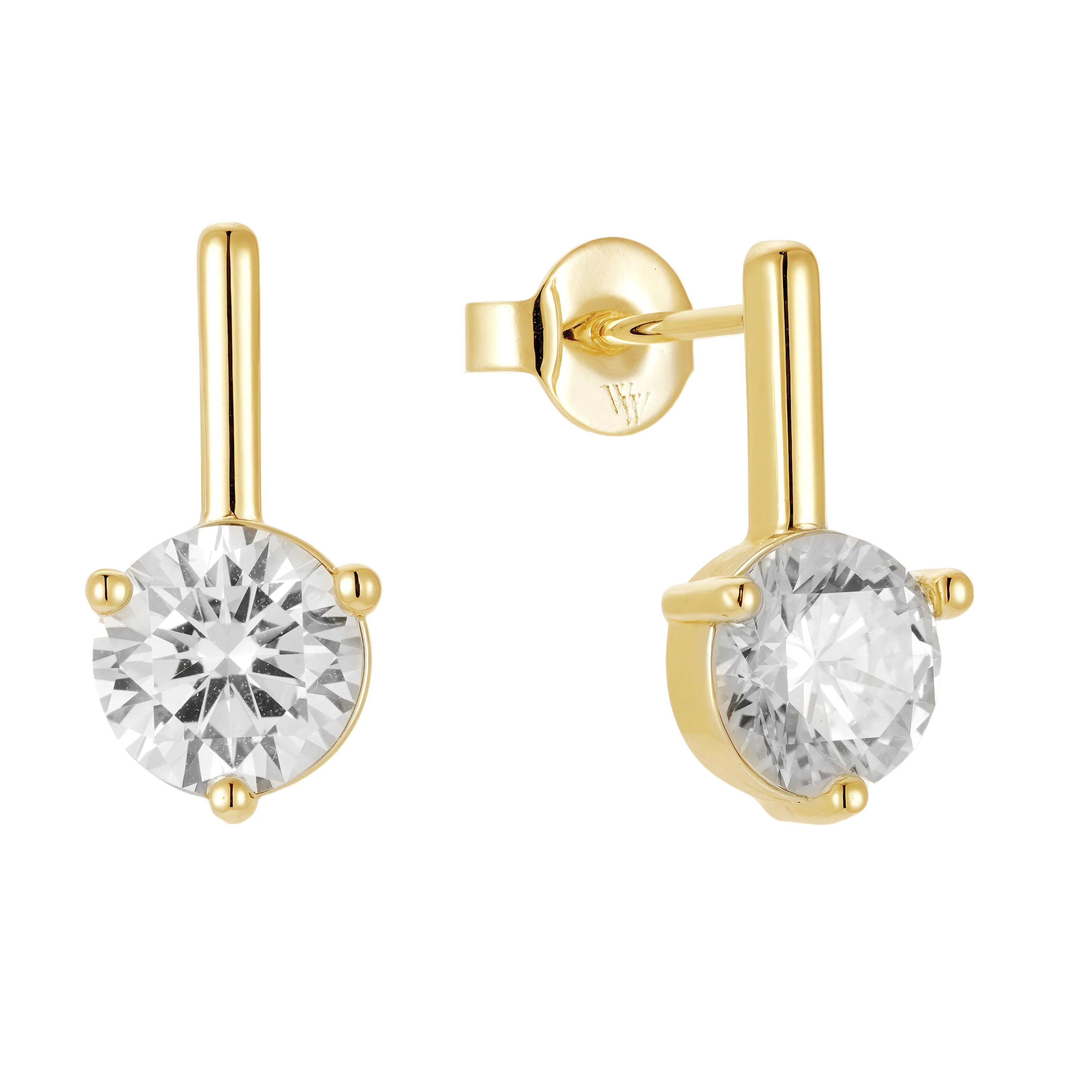 Round CZ Stud Earrings – Classic Cubic Zirconia Studs for Everyday Sparkle | WAAWEES