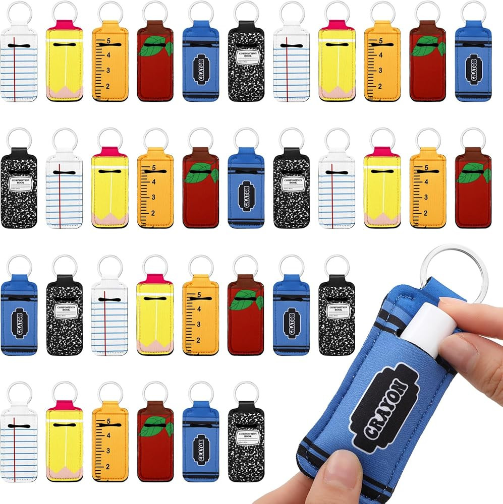 Loopeer 36 Pcs Lipstick Holder with Keychain Teachers Appreciation Gifts Lip Balm Pouch with Meta... | Amazon (US)