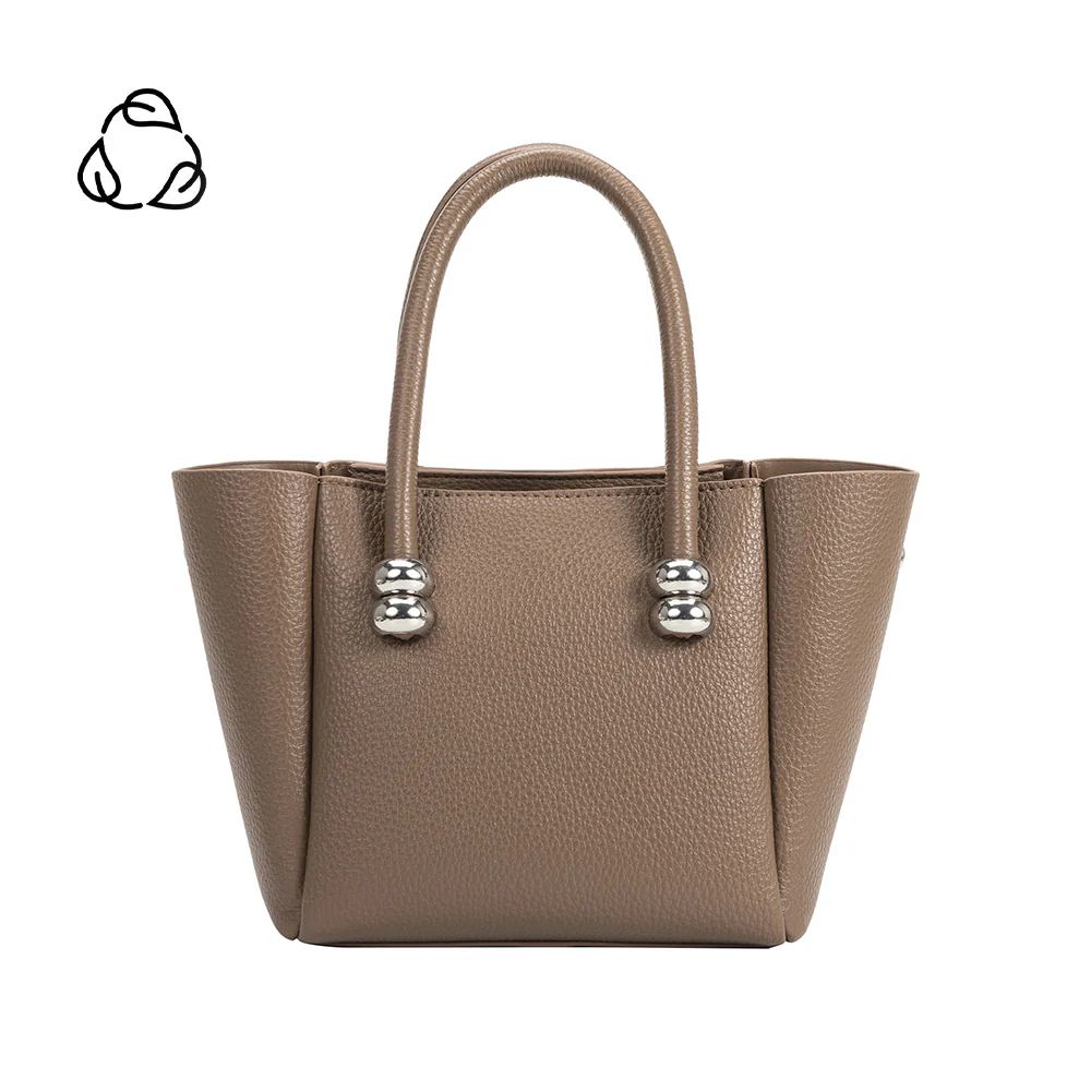 Taupe Harlow Recycled Vegan Leather Top Handle Bag | Melie Bianco | Melie Bianco