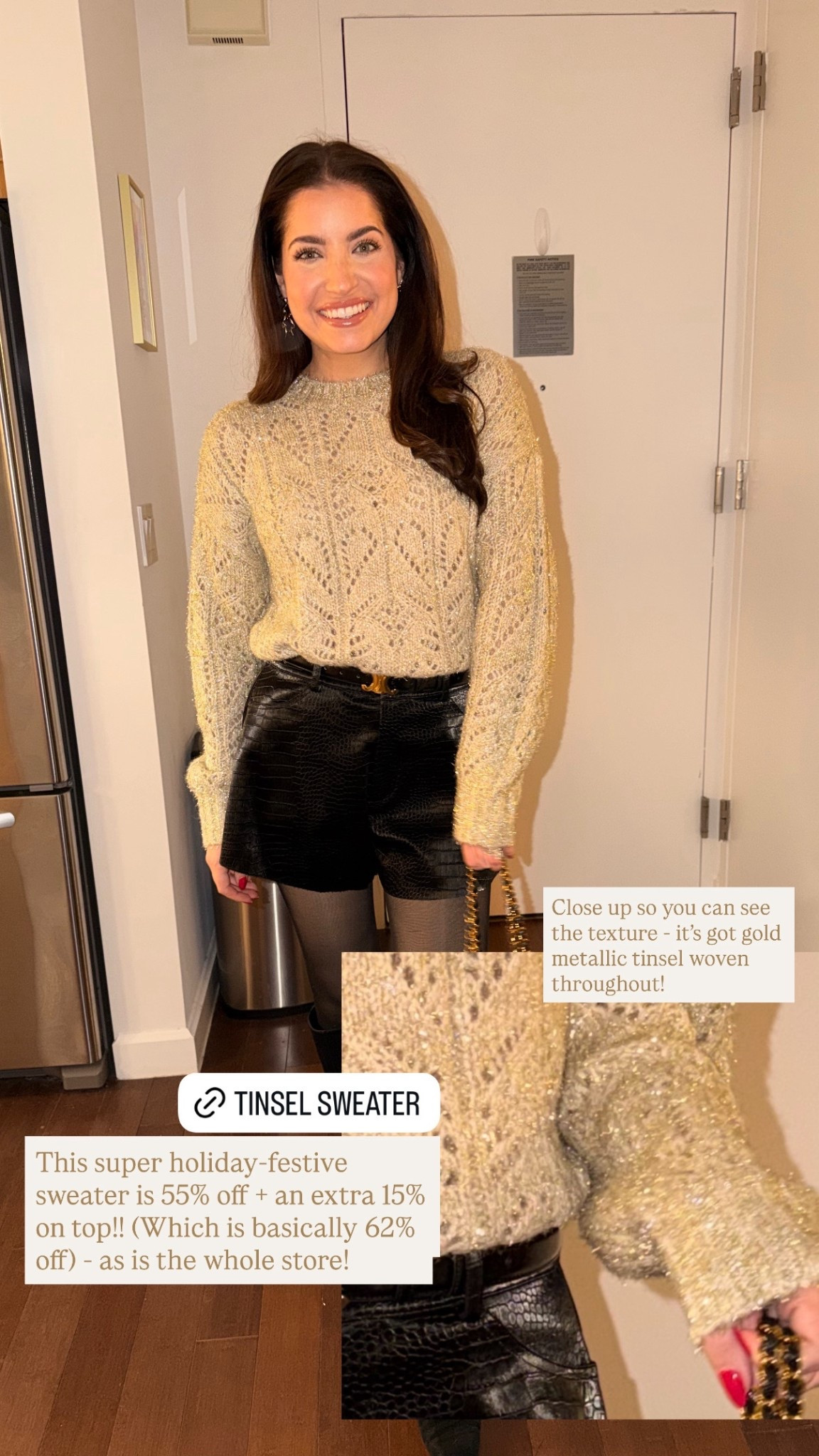 This is the cutest neutral-but-fun holiday sweater! I love the tinsel detail so, so much. 

#LTKFindsUnder50 #LTKHoliday #LTKSeasonal