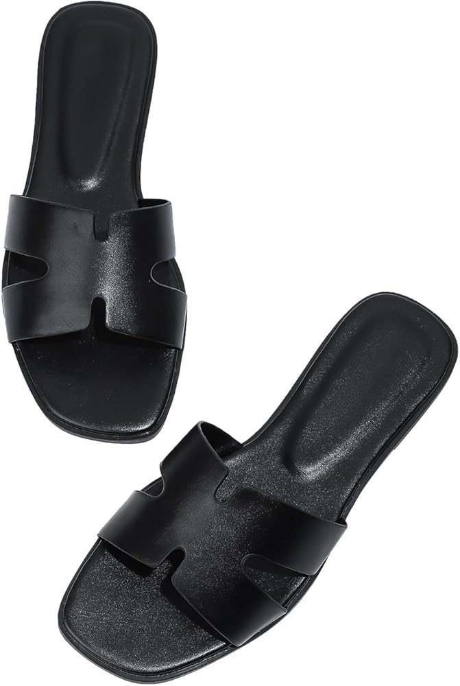 Stratuxx Kaze Open Toe Flat Dress Sandals Womens Slide Sandals Black, White, Tan Sandals for Wome... | Amazon (US)