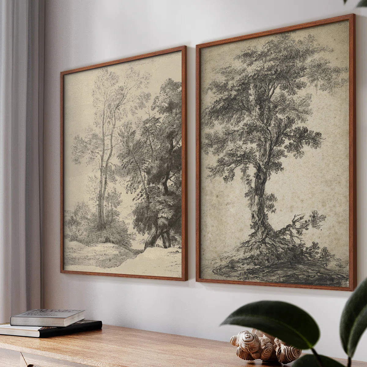 Vintage  Sketch I  -Framed Giclee Print - Set of 2 (Set of 2) | Wayfair North America