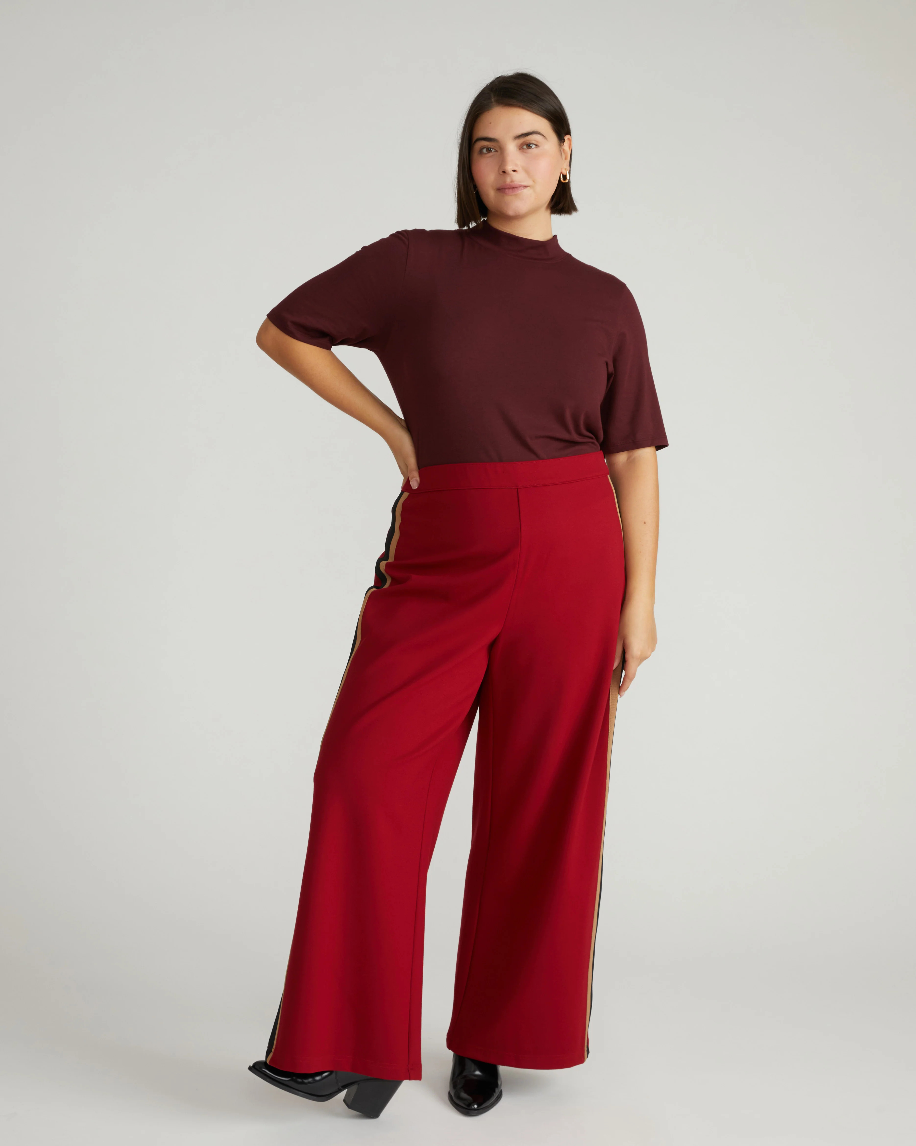 Modern Mock Neck Tee - Black Cherry | Universal Standard