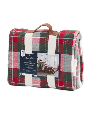 Cotton Slub Plaid Quilt Set | Bed & Bath | Marshalls | Marshalls
