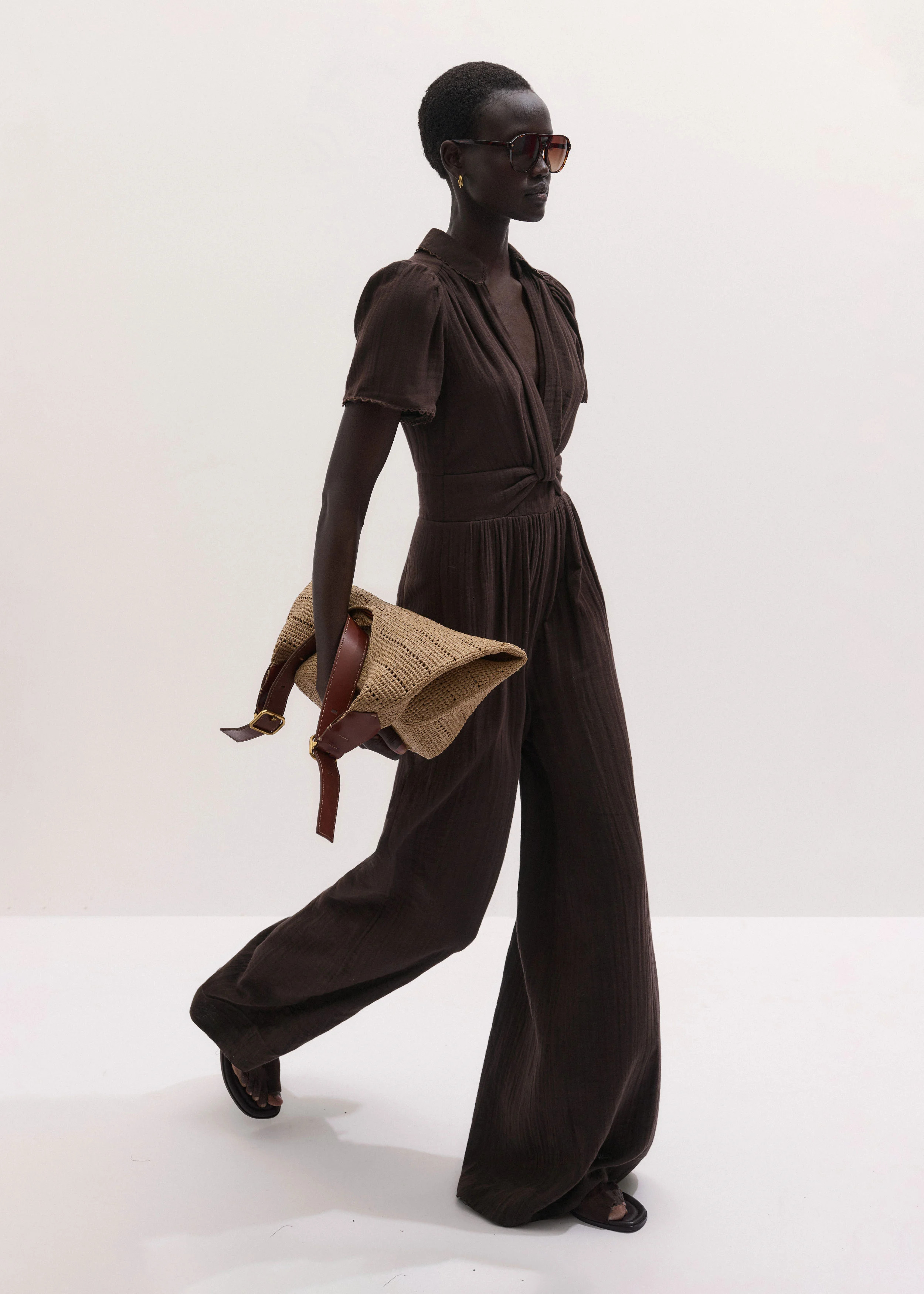 Twist Front Jumpsuit Cotton Cheesecloth | ME+EM US