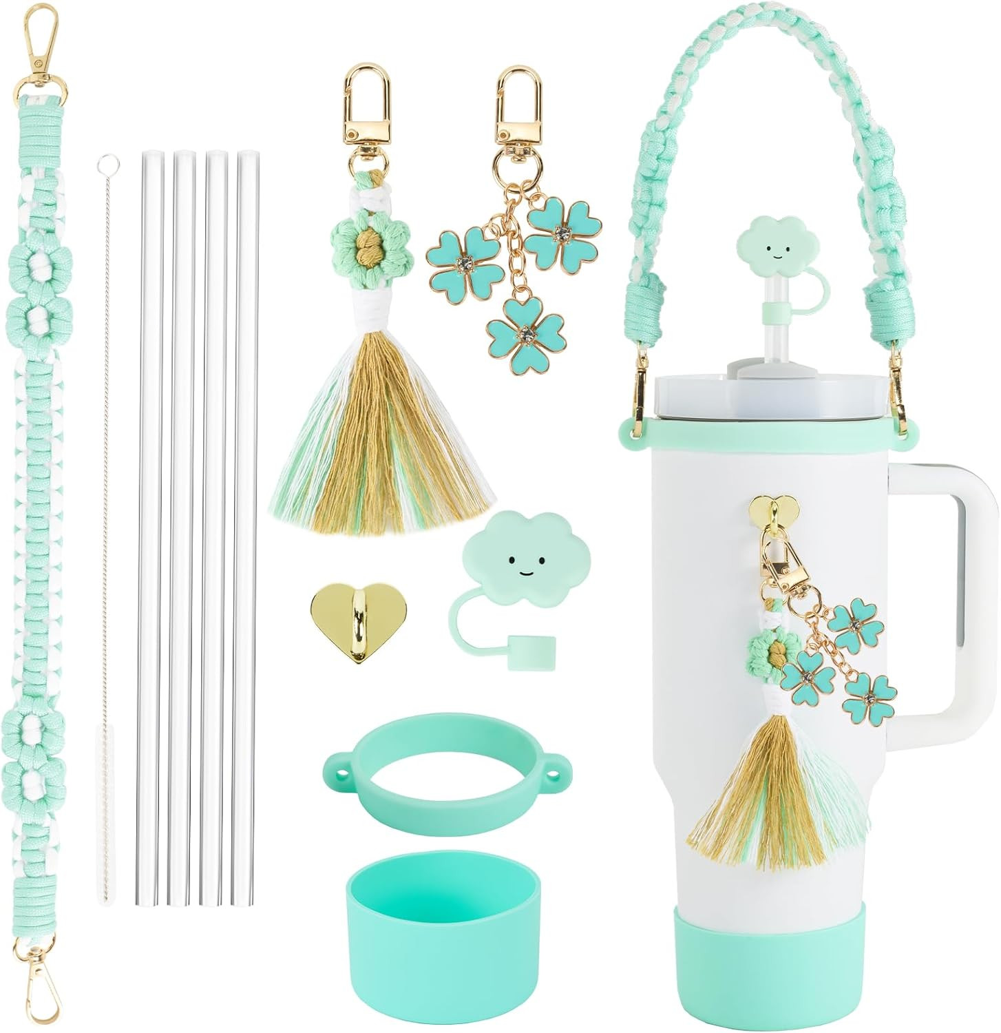 Morla Accessories Set for Stanley Cup,Paracord Handle Strap Carry for Simple Modern and Other 8oz... | Amazon (US)