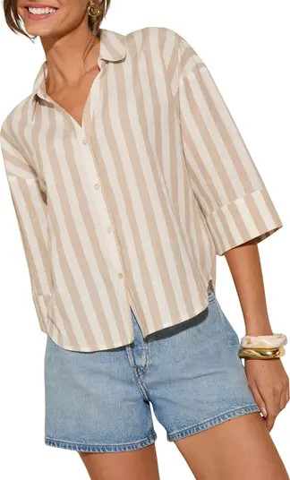 Stripe Cotton & Linen Shirt | Nordstrom