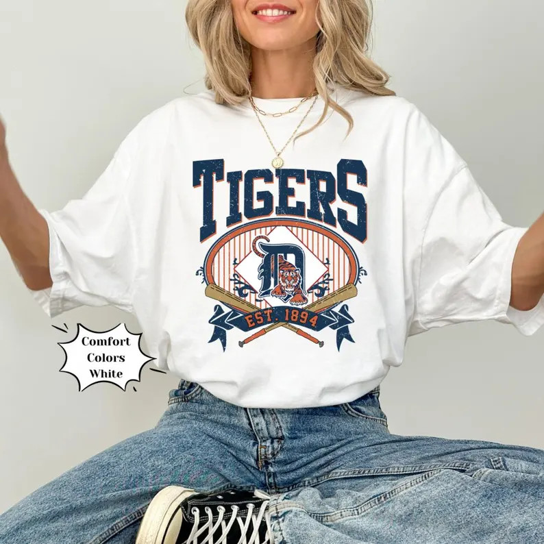 Tigers Baseball Vintage Retro Style Shirt - Etsy | Etsy (US)