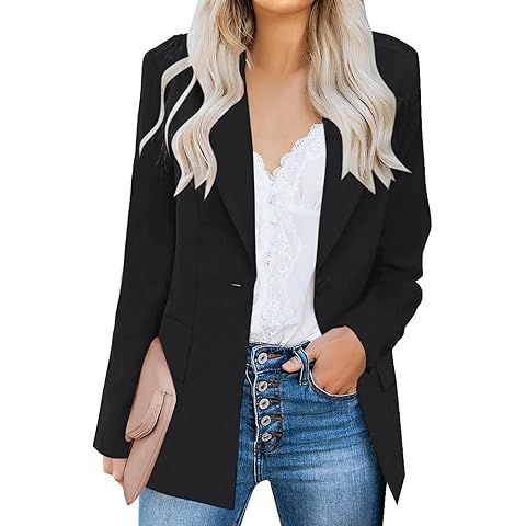 Cicy Bell Womens Casual Blazers Open Front Long Sleeve Work Office Jackets Blazer | Amazon (US)