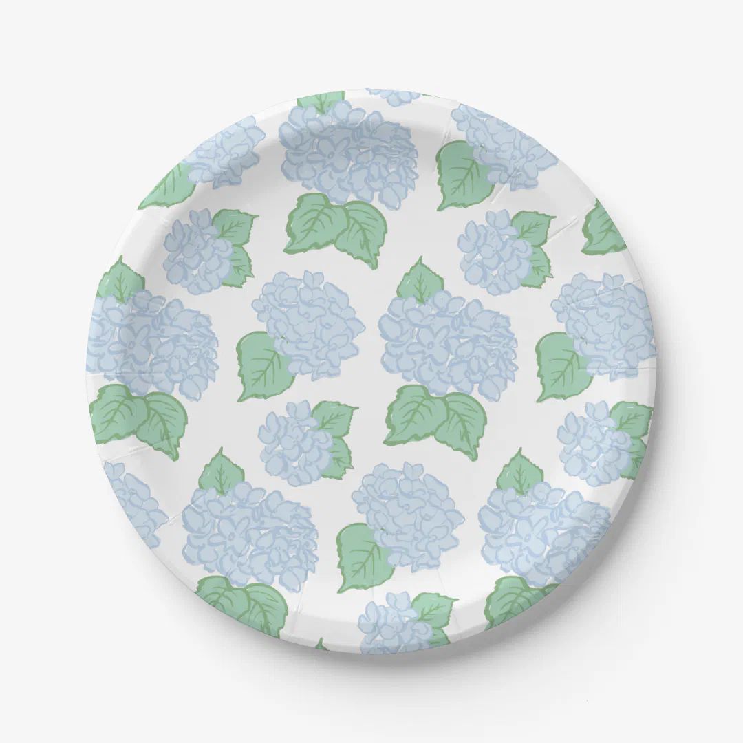 Blue Hydrangea Paper Plates | Zazzle | Zazzle