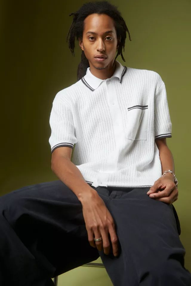 Standard Cloth Refine Button-Up Polo Sweater | Urban Outfitters (US and RoW)