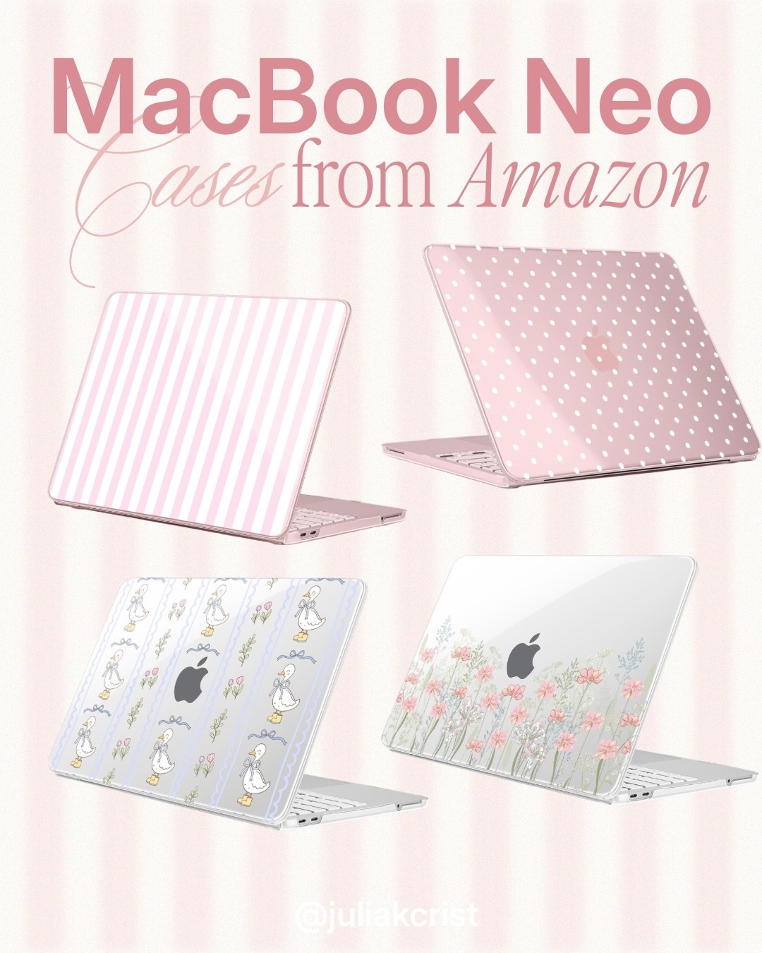amazon aesthetic finds but make it ✨macbook✨ 💻🎀 from clear glossy shells to pastel + floral designs, these amazon macbook neo cases are perfect for protecting your laptop while keeping your setup cute + minimal. think affordable, aesthetic, and pinterest-worthy desk vibes 🤍 #ltk #ltktech #amazonfinds #macbookcase #aestheticsetup #deskinspo #cozysetup 
