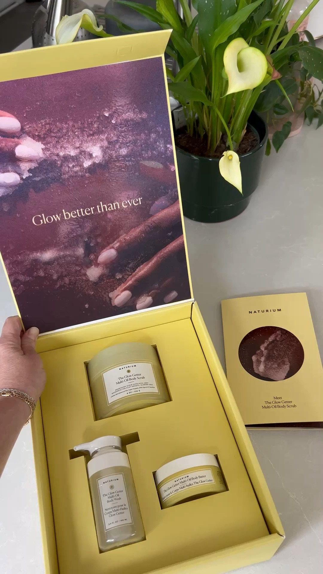 Cleanse with
The Glow Getter Body Wash

Exfoliate with
The Glow Getter Body Scrub

Hydrate with
The Glow Getter Body Butter or Oil 

#LTKHome #LTKselfcare #LTKBeauty