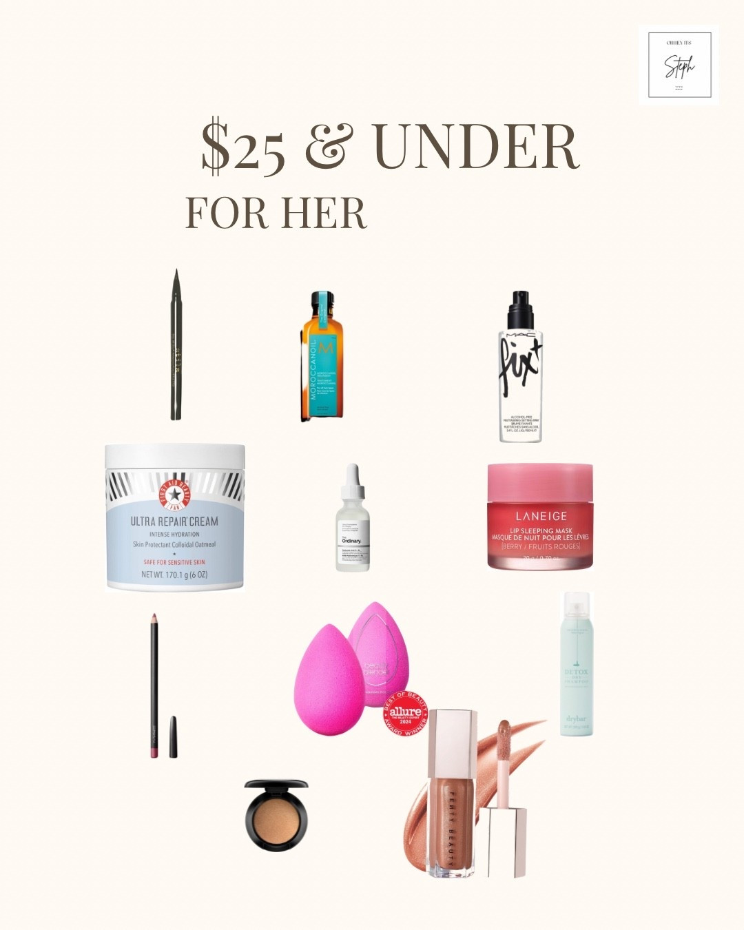$25 and under for her 

#LTKBeauty #LTKFindsUnder50 #LTKGiftGuide