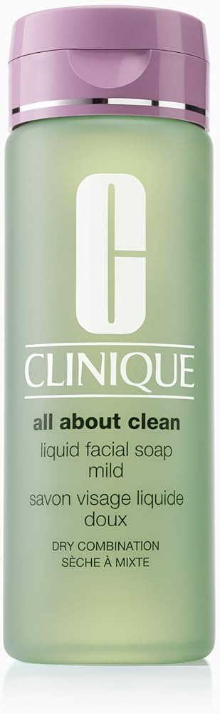 Clinique 3-Step All About Clean Liquid Gentle Facial Cleanser Soap For Dry Combination Skin | Typ... | Amazon (US)
