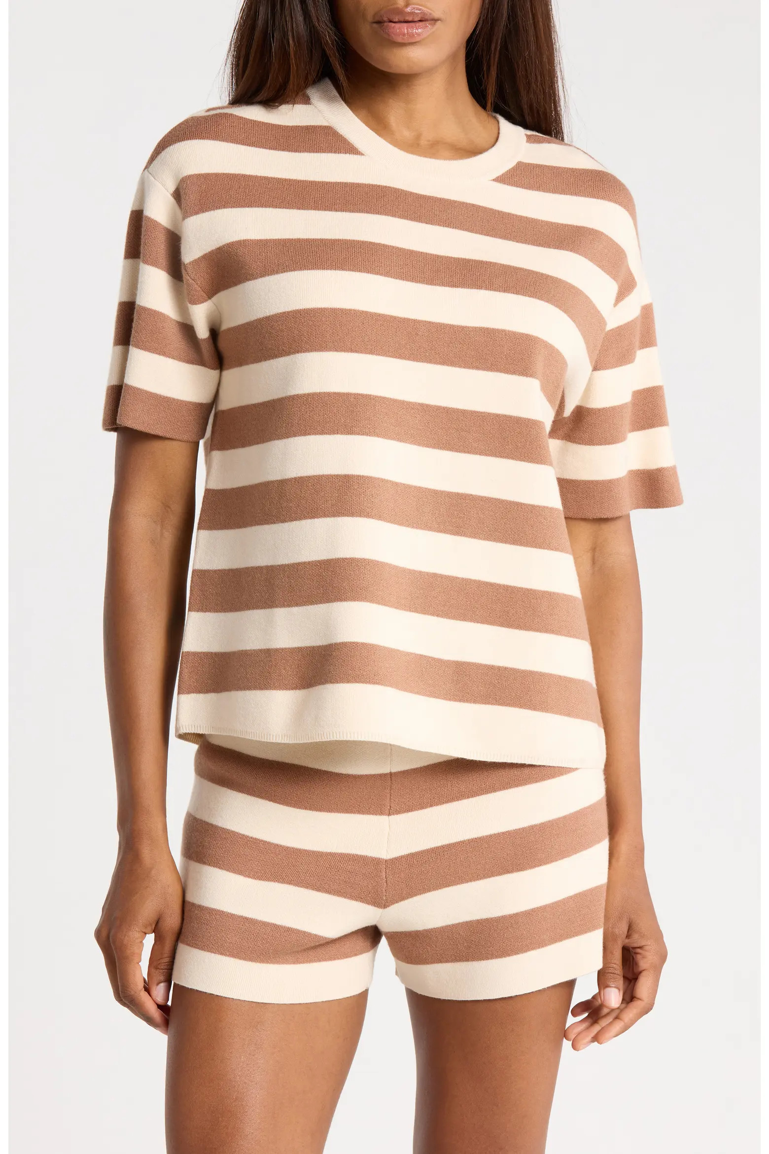 French Connection Stripe Short Sleeve Sweater (Women) | Nordstromrack | Nordstrom Rack