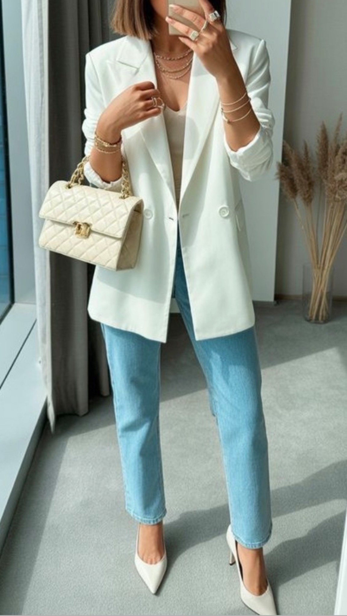 Recreate the look - Spring Style inspo from Pinterest to your cart! Linking like and similar items to help you re-create this look and style from Pinterest 🤍🌸


#trending outfit
#Pinterest outfit inspo
#Pinterest inspired  
#cropped jeans
#ankle jeans 
#designer jeans 
#straight leg jeans  
#skinny jeans 
#light wash jeans 
#oversized blazer
#white blazer 
#casual blazer
#neutral blazer 
#sweater tank 
#outfit basics  
#wardrobe staples 
#white handbag 
#quilted handbag
#shoulder bag
#crossbody handbag
#designer look alike
#mom jeans 
#jeans styled 
#abercrombie jeans
#designer jeans 
#revolve jeans 
#the look for less
#revolve fashion finds  
#nordstrom finds
#quince fashion  
#Amazon fashion 
#spring fashion
#spring transition outfit
#spring style Inspo 
#spring outfit inspo
#style inspo
#fashion inspo
#outfit inspo
#casual style
#elevated casual
#casual outfit
#classic style 
#casual chic 
#work fashion
#work outfit
#work appropriate 
#office outfit 
#polished look
#weekend style
#easy weekend outfitt
#day date outfit
#wine tasting outfit  
#mom style 
#mom outfit 
#errands outfit 
#airport outfit 
#travel outfit 
#travel style 
#beach day outfit
#beach dinner outfit 
#site seeing outfit 
#European vacation 
#street style
#new York style
#city outfit 
#date night outfit 
#pinterest inspired
#photo credit to Pinterest 
#ootd #LTKspringtrends 

#LTKdayinmylife #LTKWorkwear #LTKootd