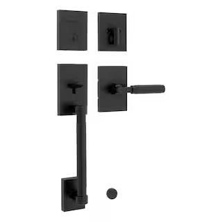 Prava Matte Black Single Cylinder Handleset w/ Prava Handle featuring SmartKey Security | The Home Depot