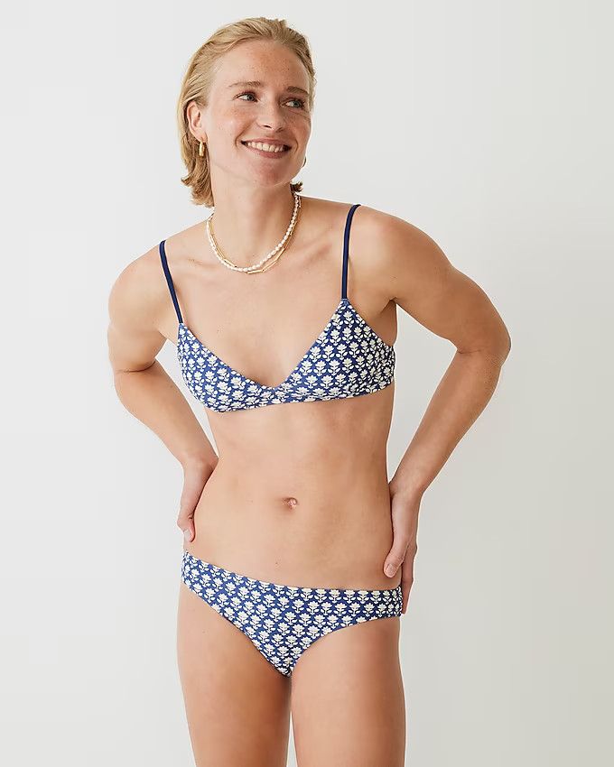 French bikini top in blue stamp floral | J.Crew US