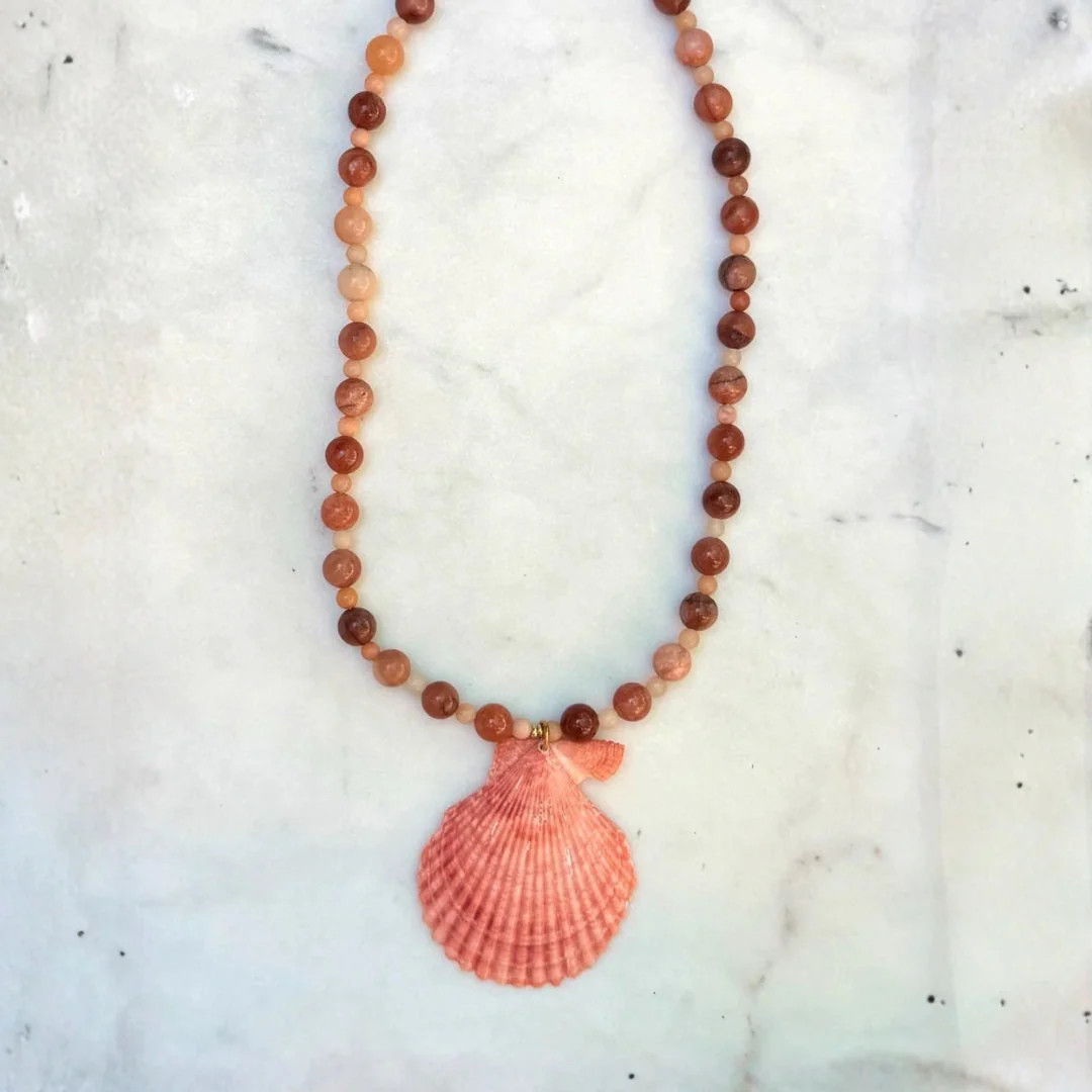 The Natural Stone Seashell Necklace | La Lumiere NY