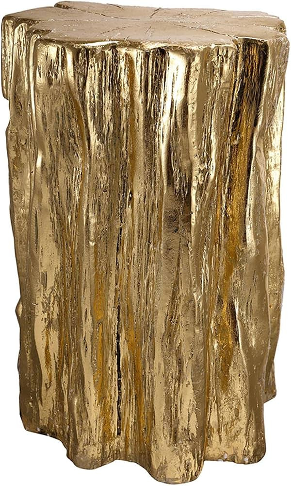 A&B Home Nature Wood Texture Inspired, End Table Side Table Living Room Furniture Luxury, Golden ... | Amazon (US)