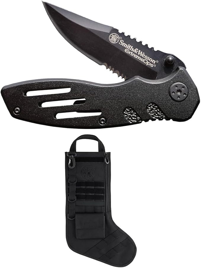 Smith & Wesson Folding Knife and Tactical Christmas Stocking - Extreme Ops SWA24S 7.1in S.S. | Amazon (US)