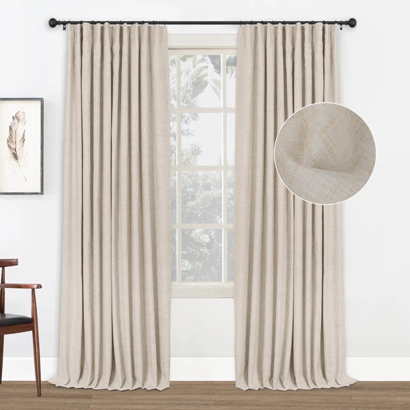 Birglinde Blackout Curtains Linen Textured 100% Blackout Drapes for Bedroom Living Room Curtains ... | Wayfair North America
