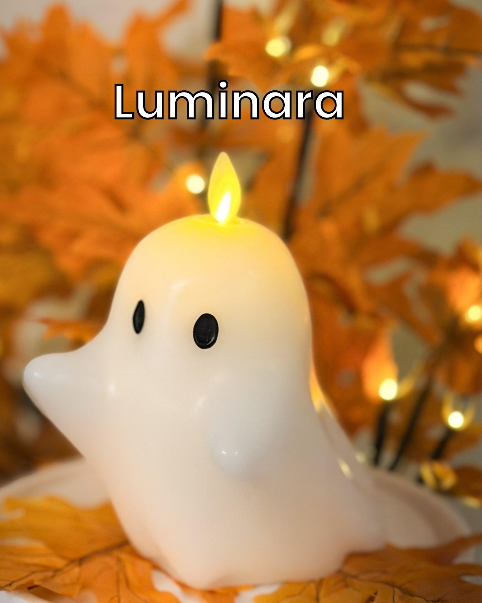 sweetest little ghost this year - luminara flameless candle on a timer - friendly ghost design - high quality - great around kids and pets -#falldecor use FEARLESSMERMAID10 for 10% off

#LTKSeasonal #LTKHome