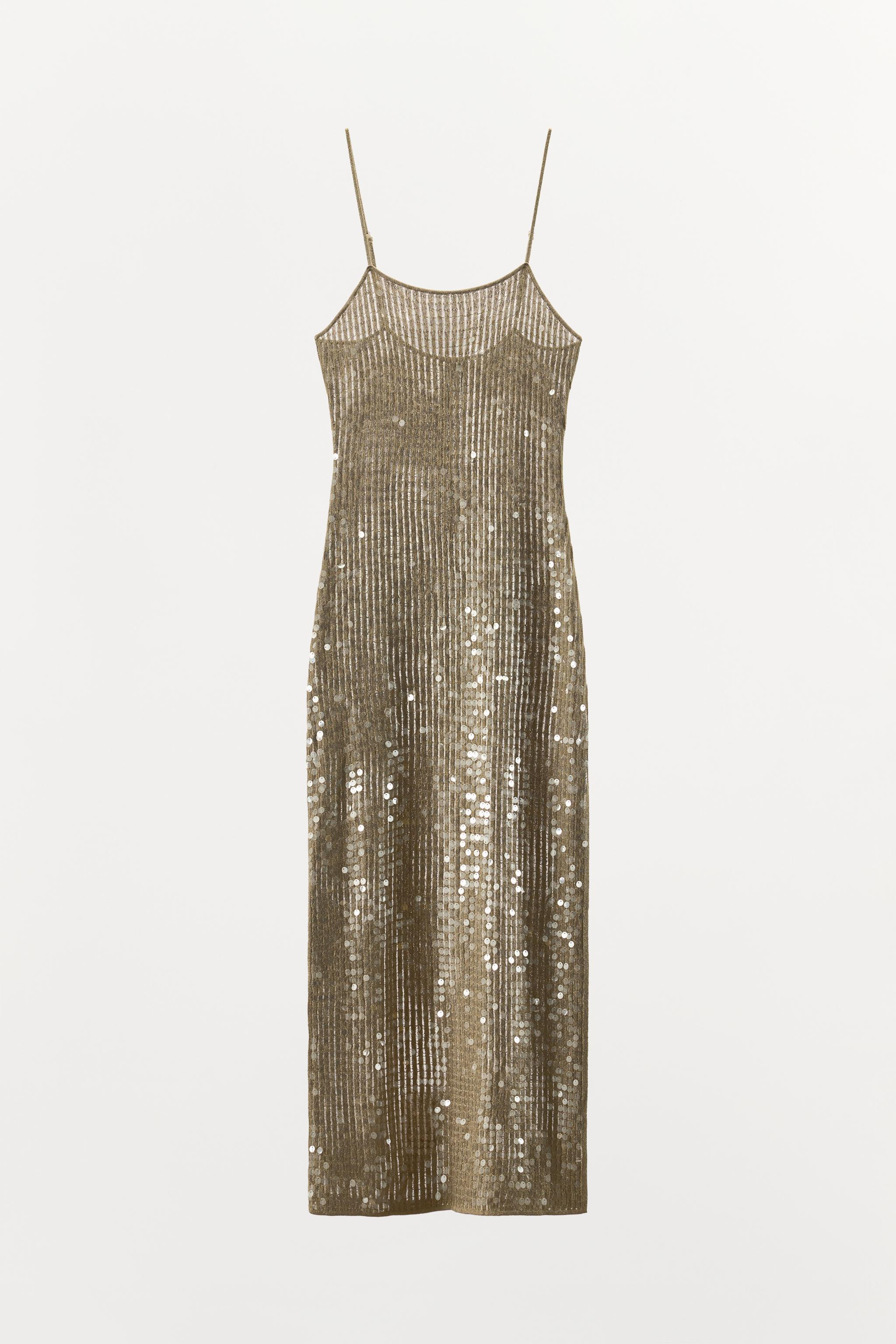 ROBE MI-LONGUE EN MAILLE À PAILLETTES | Zara FR