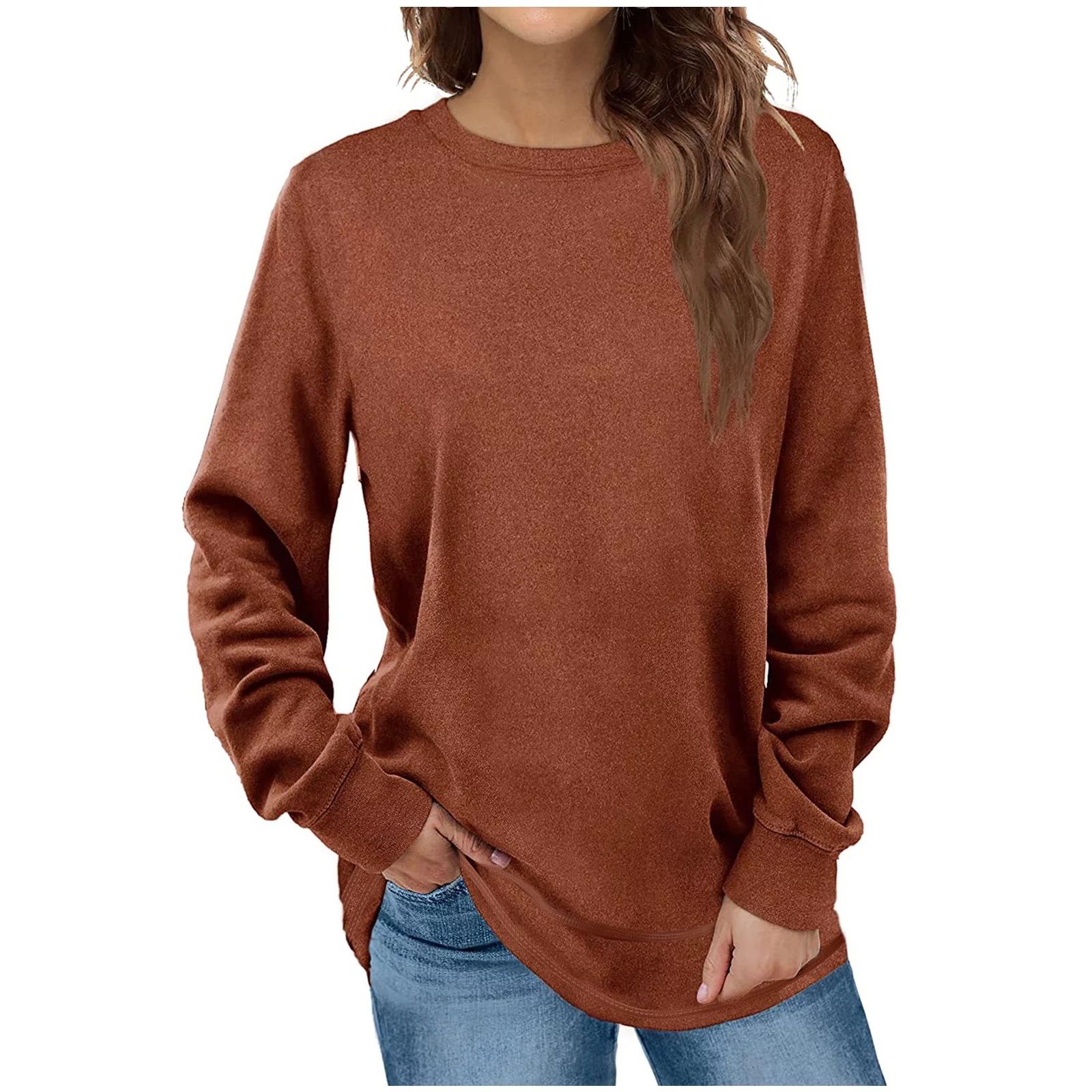 Fantaslook Sweatshirts for Women Crewneck Casual Long Sleeve Shirts Tunic Tops - Walmart.com | Walmart (US)