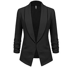 Lock and Love Women 3/4 Sleeve Blazer Open Front Cardigan Jacket Work Office Blazer | Amazon (US)