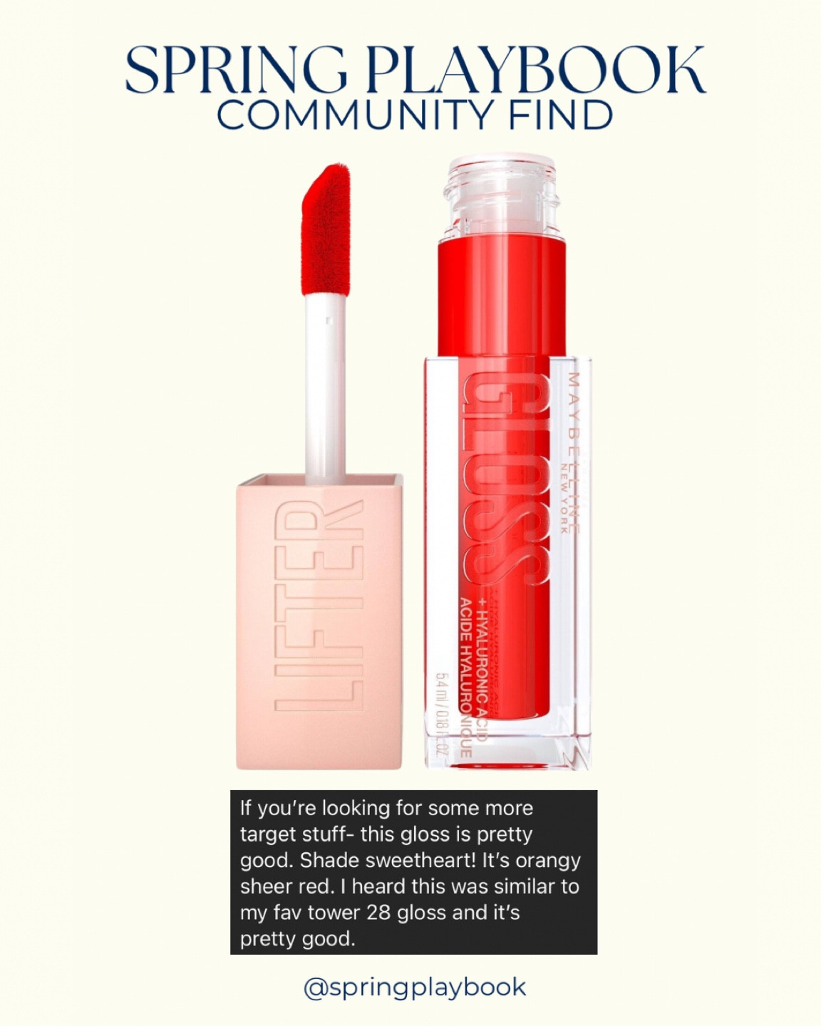 Maybelline plumping gloss in shade Sweetheart. 

#createdcolorful #createdcolorfulspring #hocspring #tcispring #pcaspring #lightspring #warmspringg #truespring #brightspring #clearspring #paintboxspring #bluespring


#LTKstyletip #LTKbeauty #LTKwedding