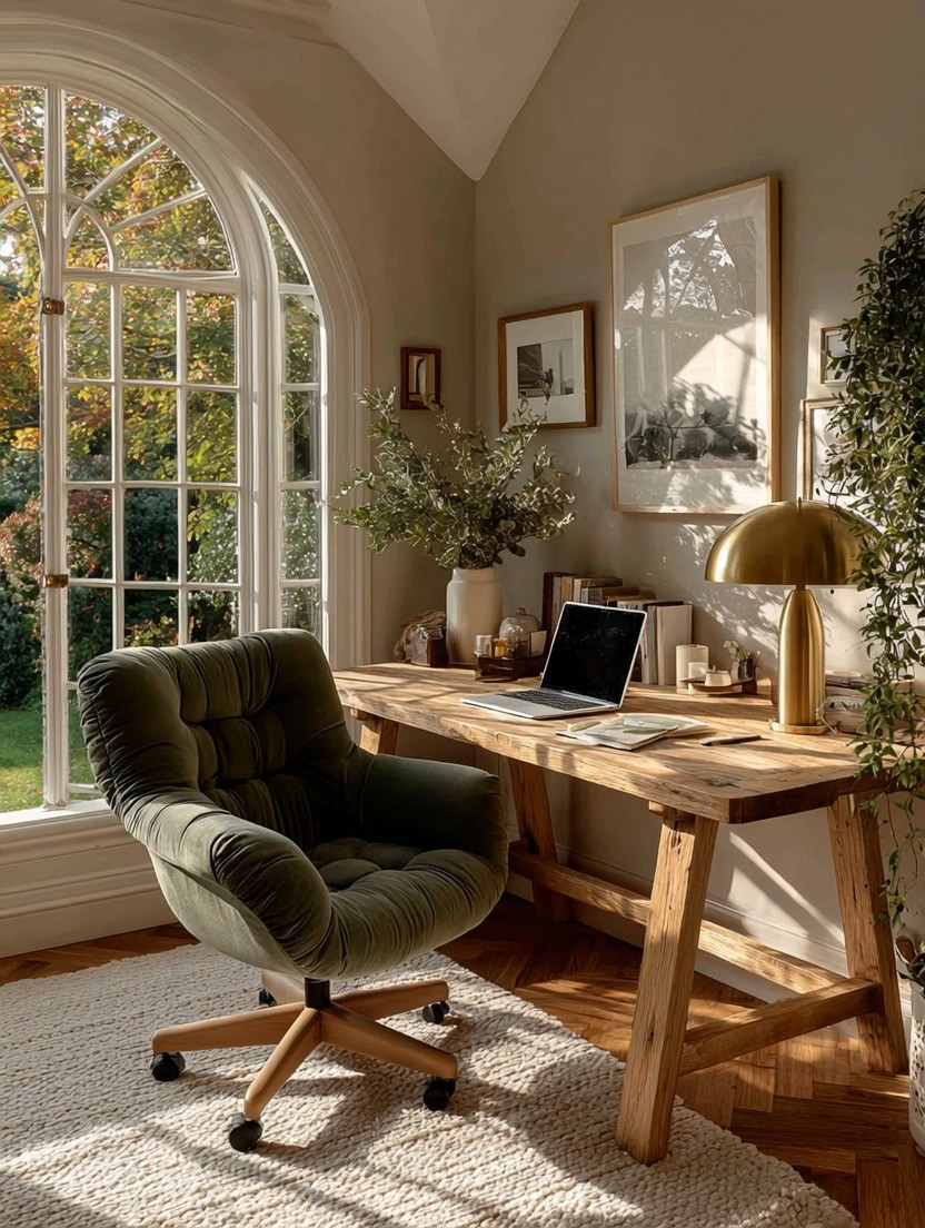 Formal office desks are… a little uninspiring.

Your workspace should feel like a place you want to sit down in — not something you avoid until absolutely necessary.

Try this instead:

• A natural wooden desk that feels warm and grounded
• A comfortable velvet chair (because productivity improves when you’re not adjusting your seat every 5 minutes)
• A brushed gold table lamp for that soft, elevated glow

Then layer in life:

• A few books
• Personal photos
• A touch of greenery

Now it’s not just a workspace — it’s a space that reflects you.

And the beauty of this setup?

It’s not just for work.

Close the laptop, and it becomes your spot for:
• Journaling
• Planning
• Creative thinking
• Or simply slowing down for a moment

Because the best home offices don’t feel corporate —
they feel intentional, calm, and quietly inspiring.

Shop our curated edit of desks, chairs, and table lamps: link below.

#HomeOffice
#WorkspaceDesign
#InteriorStyling
#HomeDecorIdeas
#ElegantLiving
#ProductivitySpace 

 #LTKHome #LTKMens