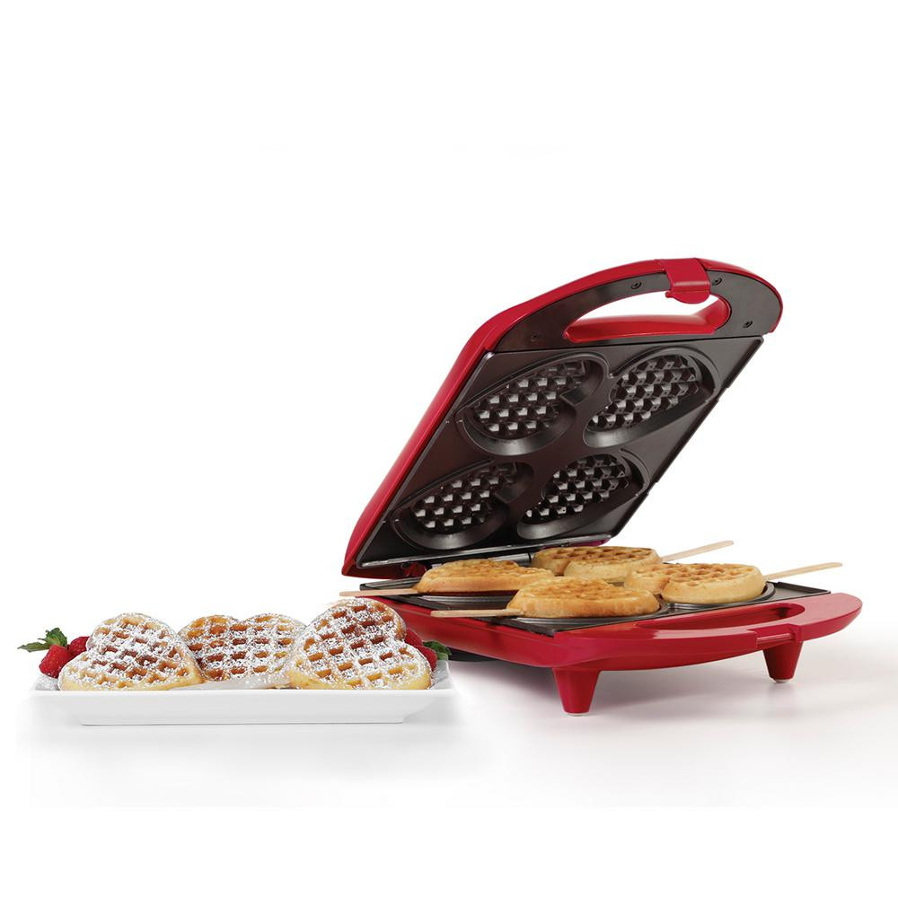 Heart Shaped Waffle Maker, Red | Home Depot