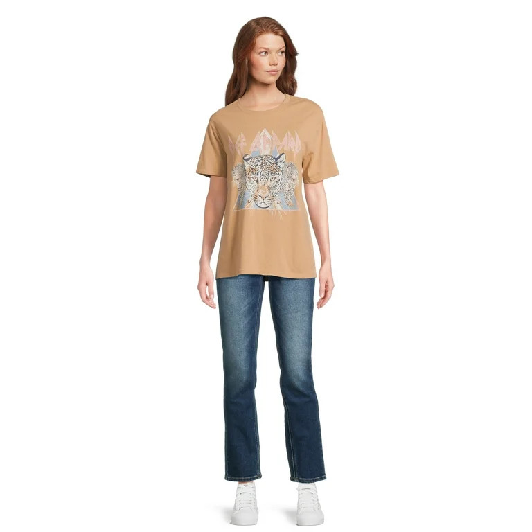 Time and Tru Women’s Def Leppard Graphic Band Tee with Short Sleeves, Sizes XS-XXXL | Walmart (US)