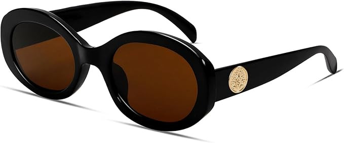 TYA Retro Oval Sunglasses for Women 90s Round Chic UV400 Protection 2026 Chunky Thick Frame Sun G... | Amazon (US)