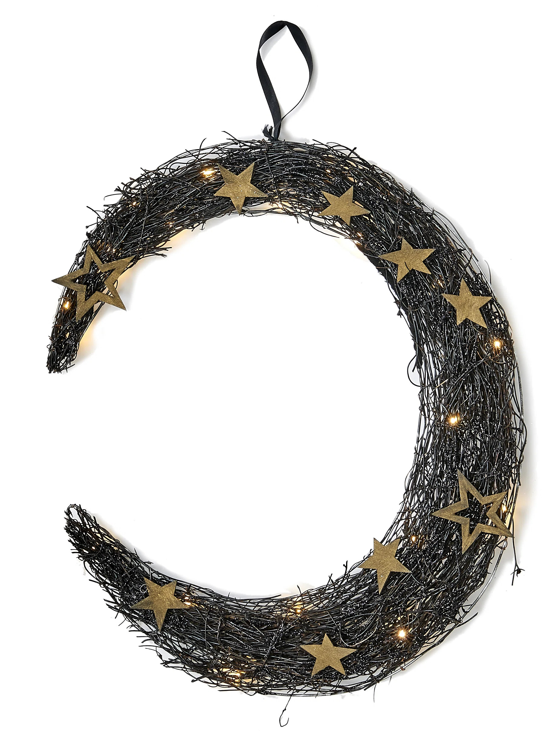 The Holiday Aisle® 18" Halloween Hanging Crescent Moon with 20 Warm Lights & Reviews | Wayfair | Wayfair North America