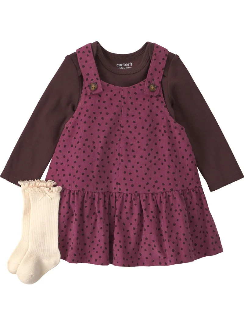 Carter's Child of Mine Baby Girl Dress Set, 3-Piece, Sizes 0/3-24 Months | Walmart (US)