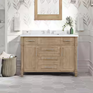 Home Decorators Collection Aberdeen 48 in. W x 22 in. D x 34.5 in. H Single Sink Bath Vanity in A... | The Home Depot