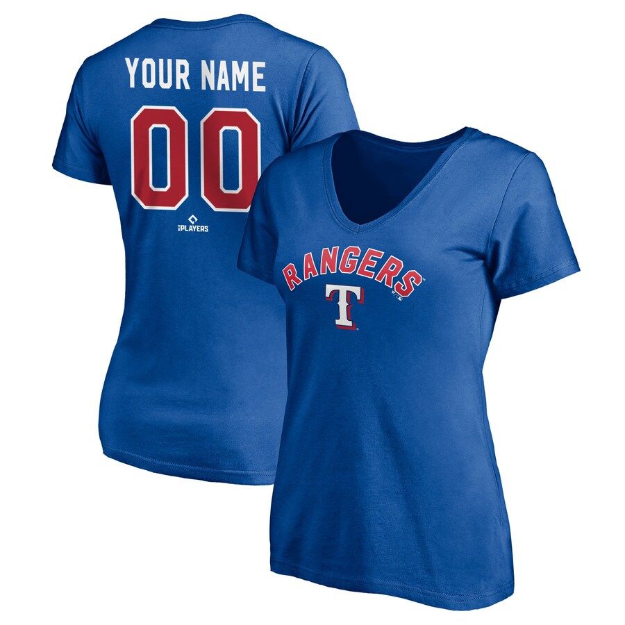 Texas Rangers Fanatics Branded Women's Winning Streak Personalized Name & Number V-Neck T-Shirt -... | Fanatics