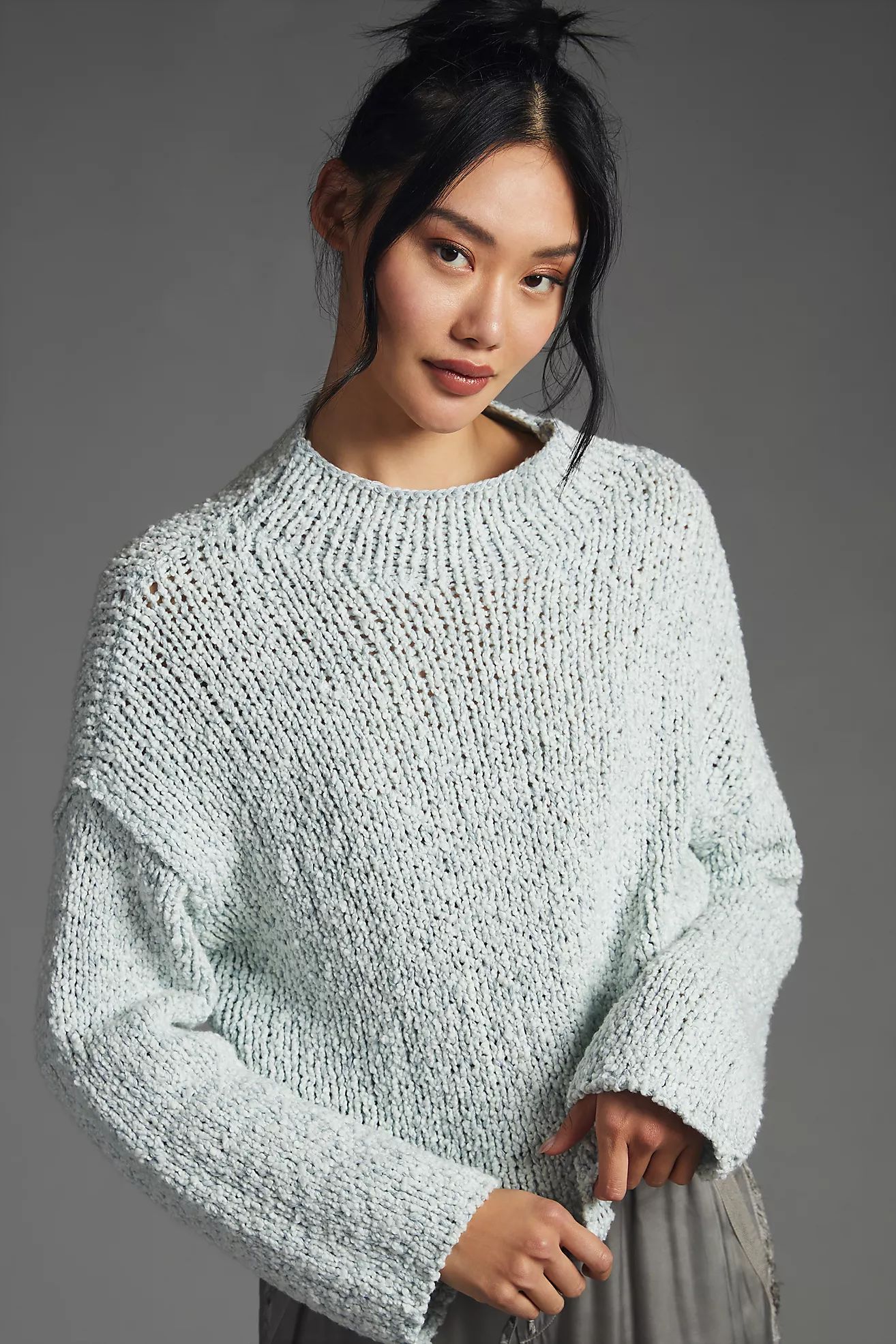 Pilcro Cropped Mock-Neck Sweater | Anthropologie (US)