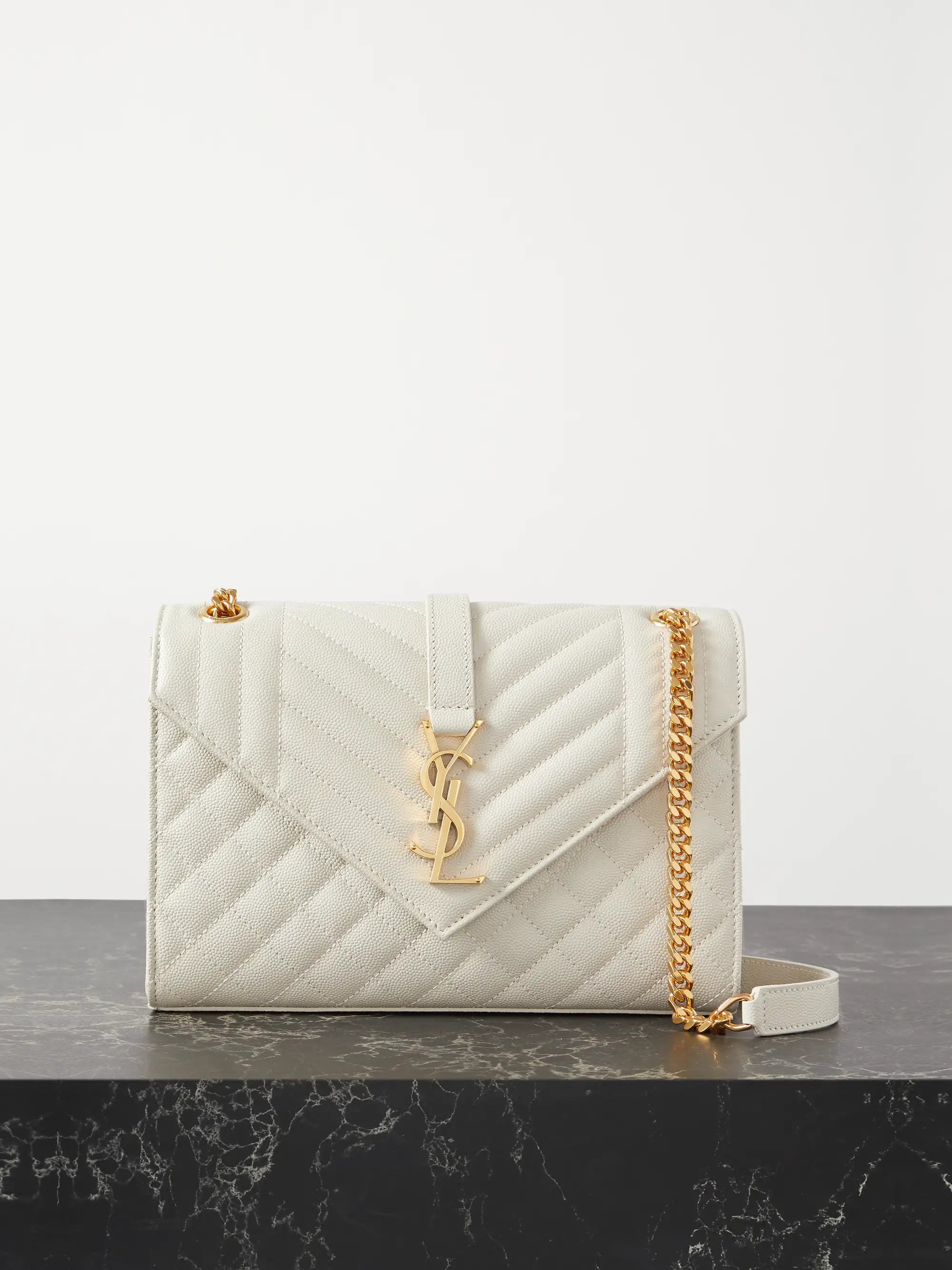 Envelope medium quilted textured-leather shoulder bag | NET-A-PORTER (US)